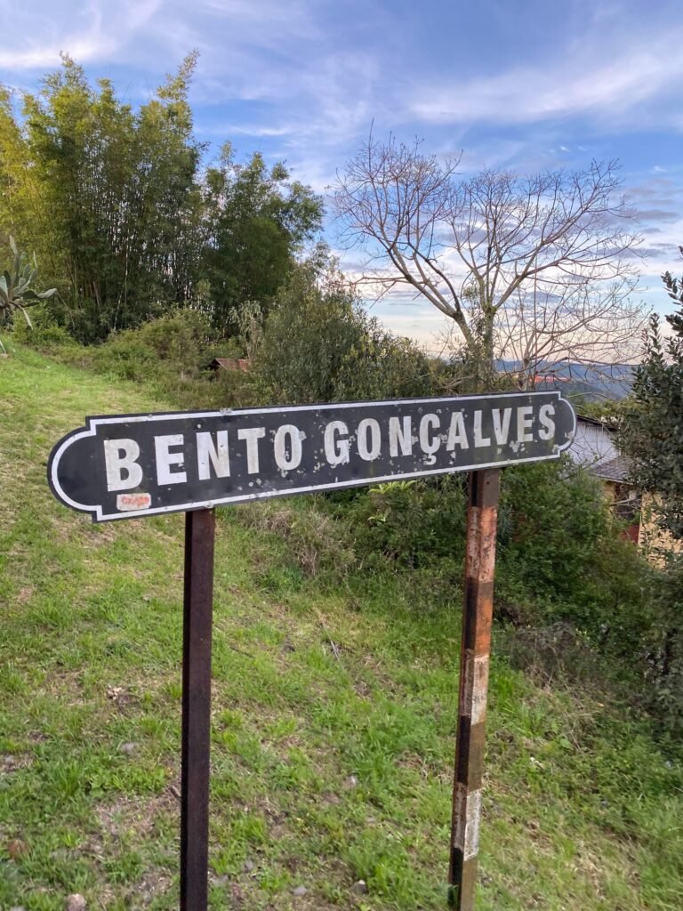 Placa de entrada de Bento Gonçalves, na Serra Gaúcha (RS)