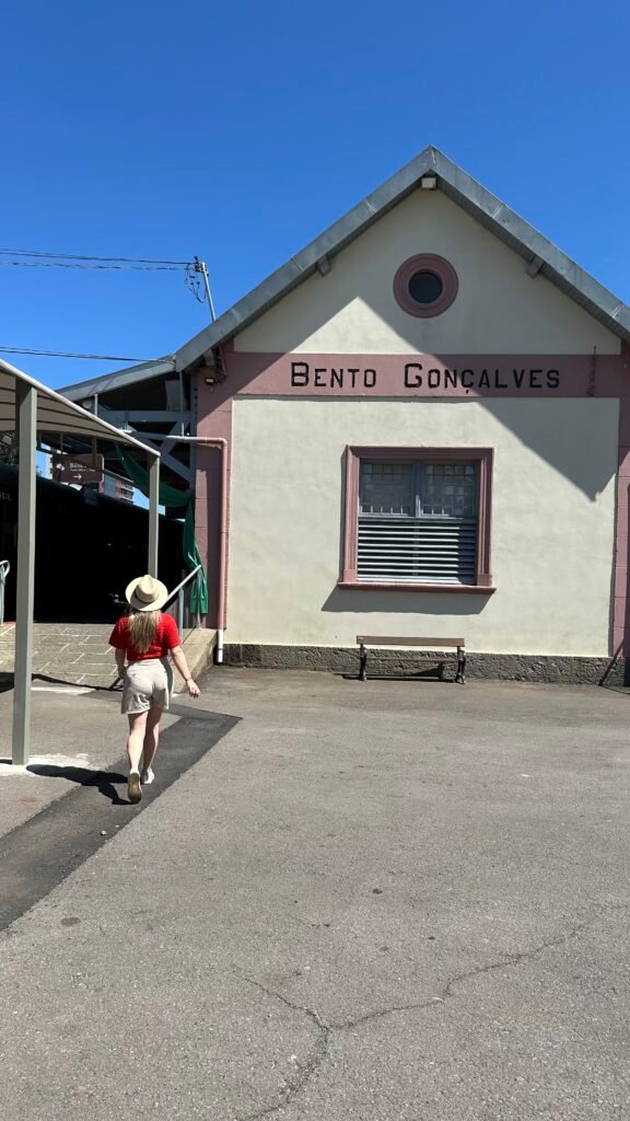 Prédio da Estação Férrea de Bento Gonçalves, ponto de partida da Maria Fumaça (RS)