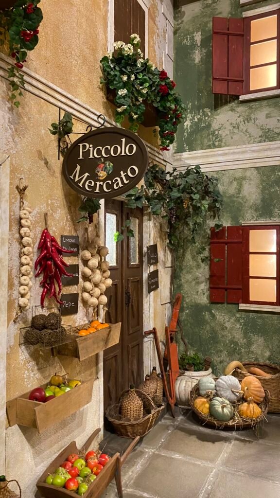 Cenário Piccolo Mercato no Parque Epopeia Italiana, em Bento Gonçalves (RS)